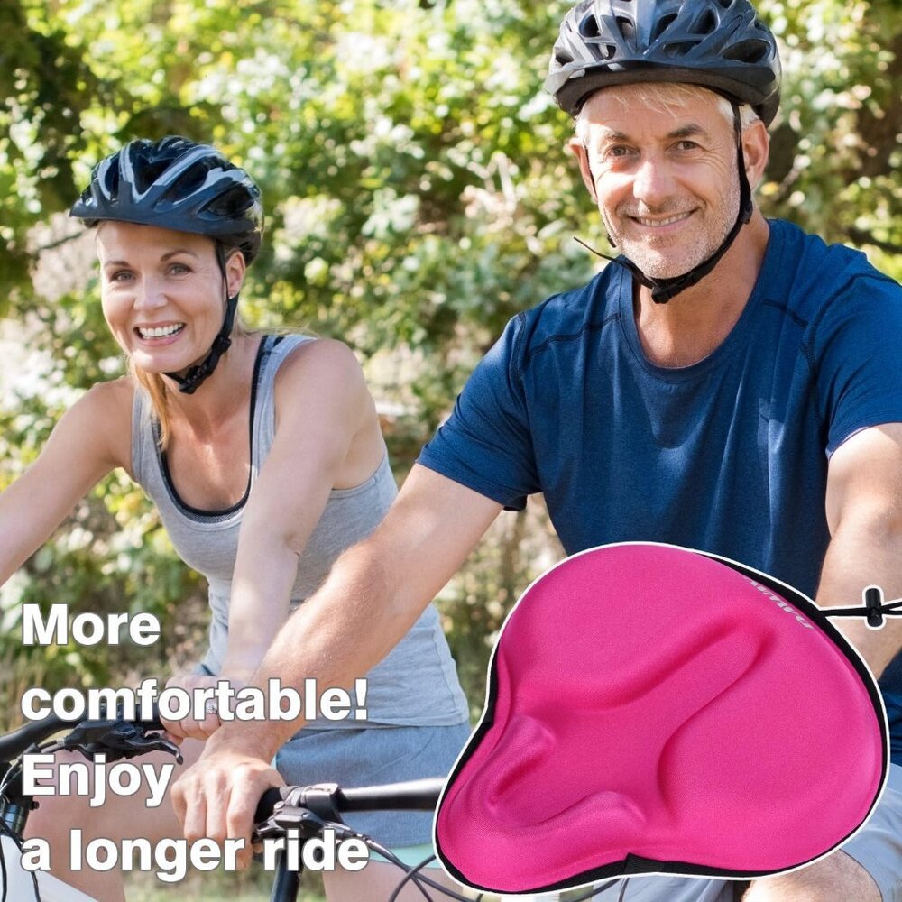 DAWAY Comfortable Bike Seat Cover Silicone Gel & Memory Foam Padded Bike Seat XL - Picture 7 of 7